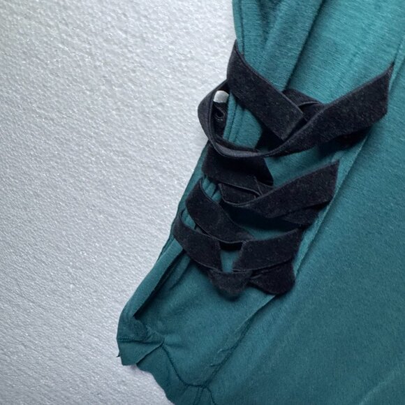 Free People Movement Womens Size Small Teal Dolman Sleeve Boho Top Strap Detail - Picture 6 of 12